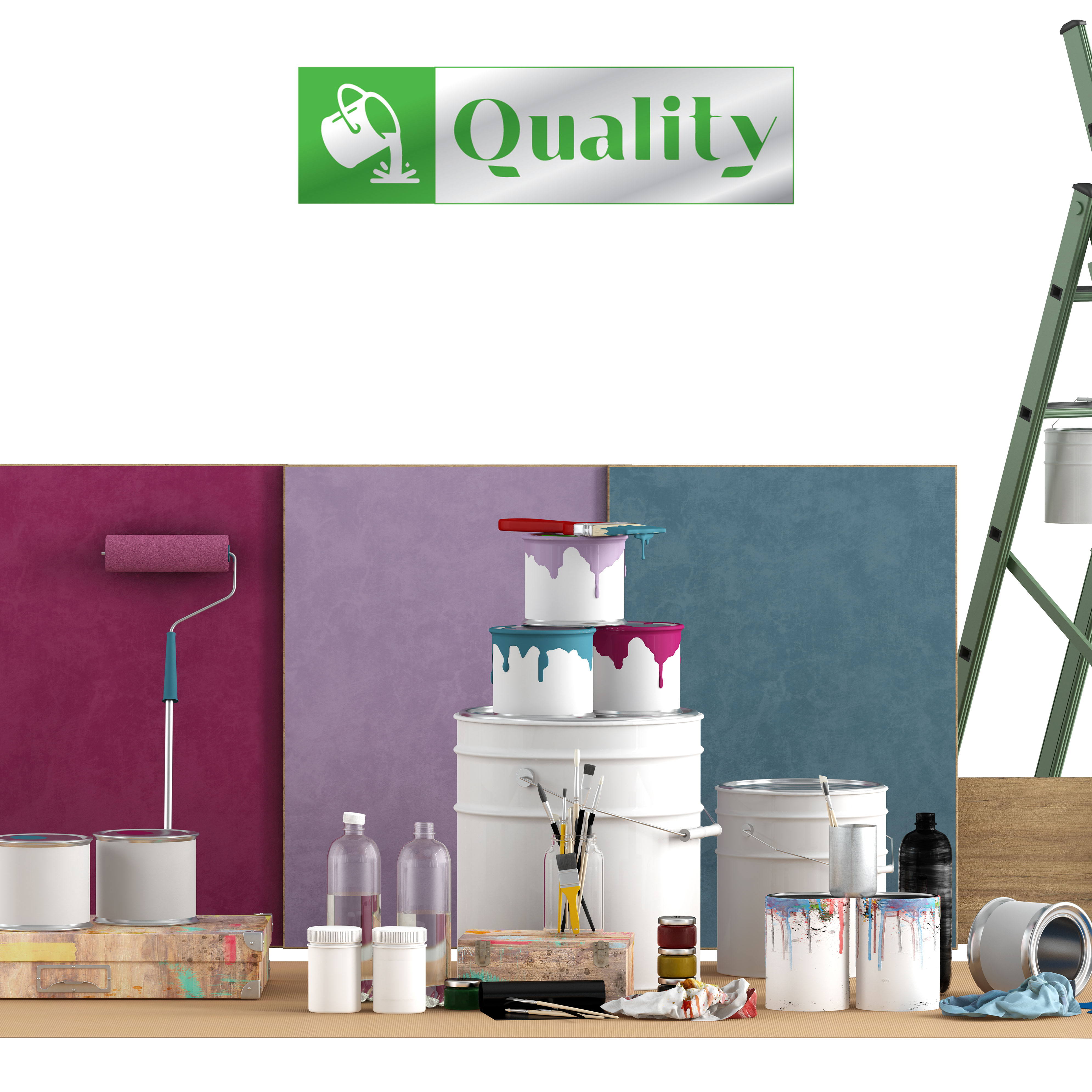 kết hợp màu xanh lime green và màu trắng